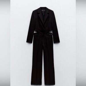 ZARA Cut Out Jumpsuit Blazer with Side Buckles NWT